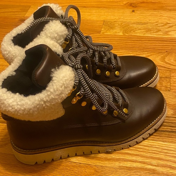 Cole Haan Zero Grand Explorer W6 Brown Leather Waterproof Boots -EUC - Picture 8 of 15